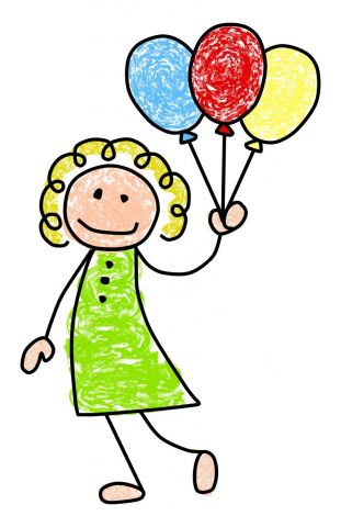 girl with balloons