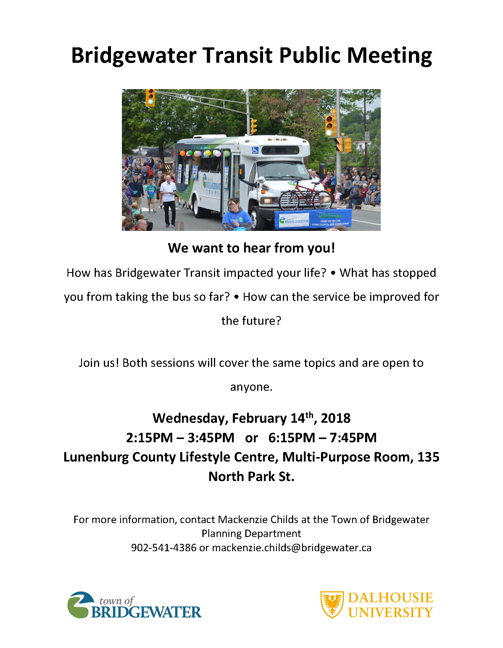 Bridgewater Transit Public Meeting poster