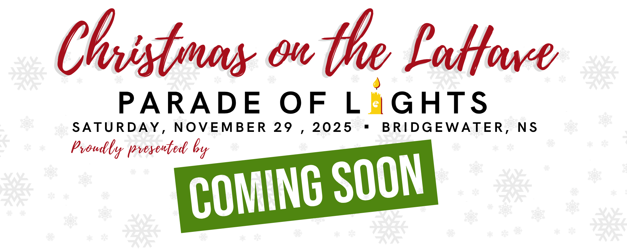 TOB Christmas on the LaHave 2024 Save the date initial banner